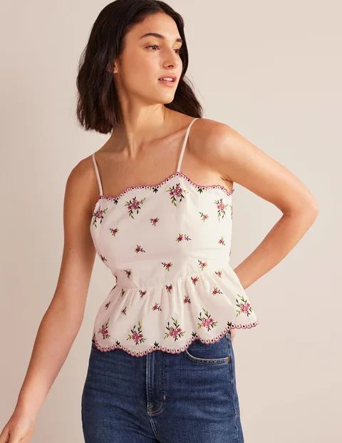 Embroidered Peplum Top | Boden (US)