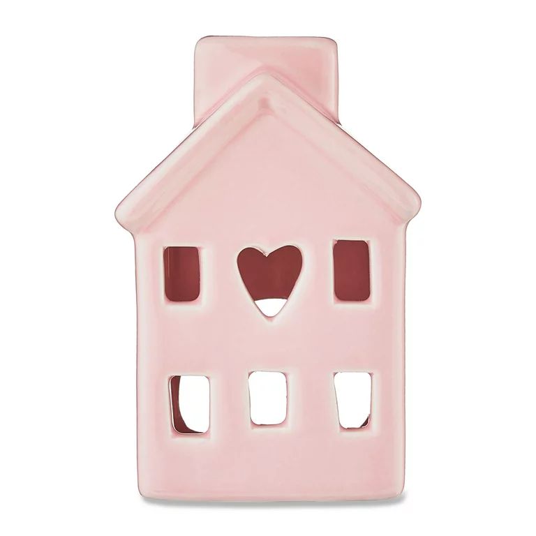 Way to Celebrate! Valentine’s Day 4in Ceramic House Tabletop Décor, Pink ​ | Walmart (US)