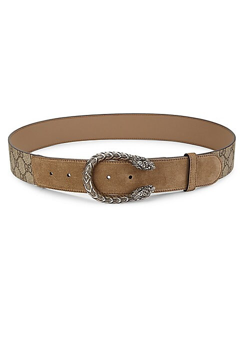 Gucci Women's Dionysus Suede Belt - Beige Multi - Size 85 (Small) | Saks Fifth Avenue