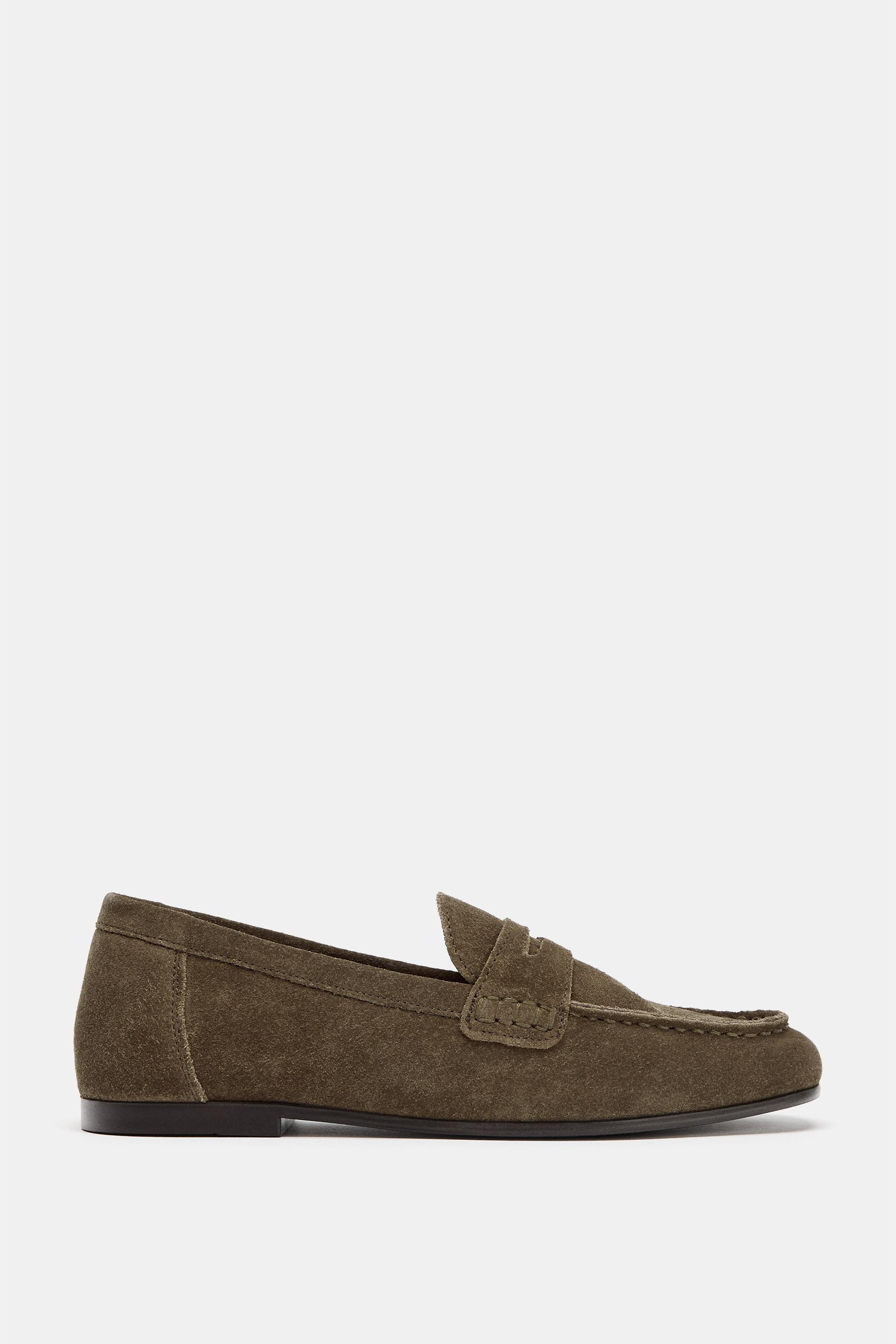 SPLIT LEATHER LOAFERS | Zara US