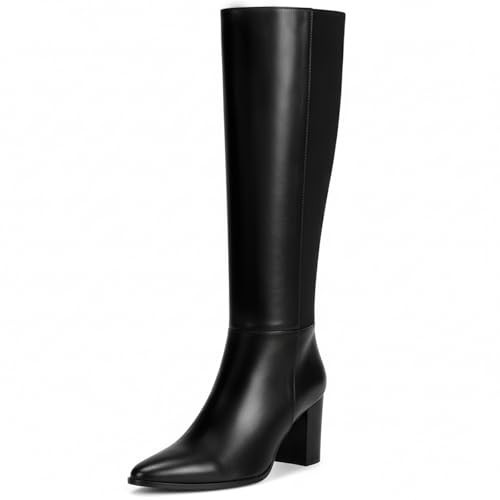 Vipost 3.35-inch Pointed Toe Knee High Boots for Women, Chunky Block Heel Tall Boots for Women with Side Zipper, Long Fall Winter Boot 2025 | Amazon (US)