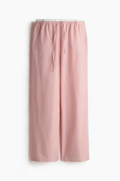 H & M - Double-Waistband Poplin Drawstring Pants - Red | H&M (US + CA)
