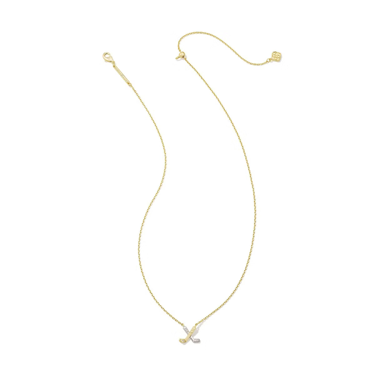 Kendra Scott Hockey Stick Pendant Necklace - Gold/Silver Mix: Rhodium & 14K Gold Over Brass, 19" ... | Target