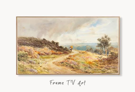 Samsung Frame TV Art 4K Vintage Autumn Landscape Painting. Instant Download Colorful Autumn Art f... | Etsy (US)