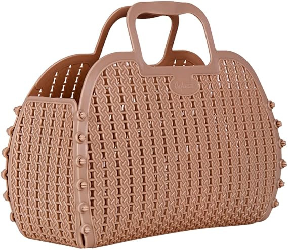 AYKASA Jelly Foldable Mini Plastic Women's Tote Bags (Warm Taupe) | Amazon (US)