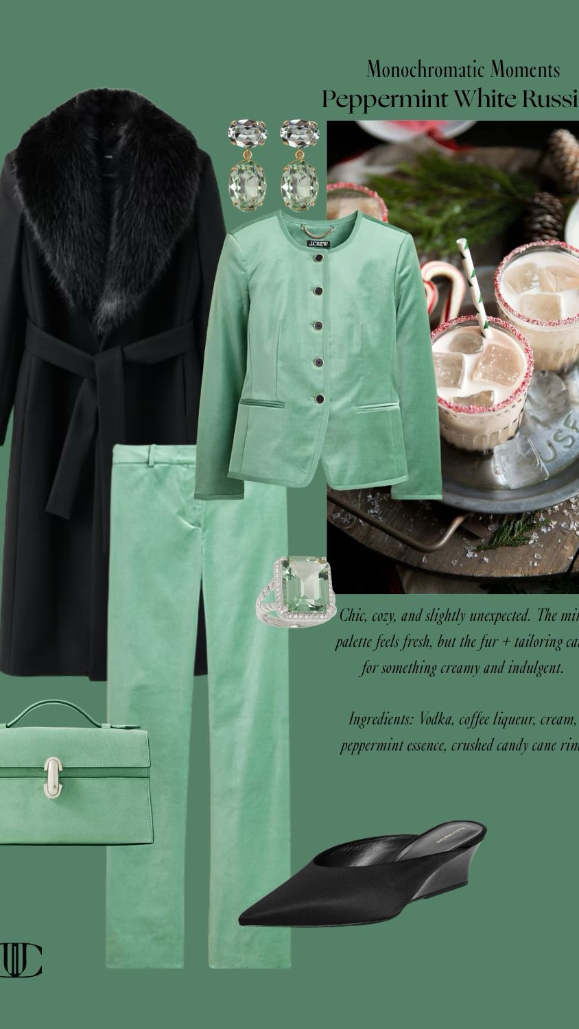 Monochromatic goodness, but make it holiday 🍸✨
There’s something so chic about building a look in a single color story—it feels intentional, elevated, and incredibly easy to wear. From soft blush and cranberry reds to winter whites, sage greens, espresso browns, and icy blues, these monochromatic outfits prove that one color head-to-toe is anything but boring.

For a little extra fun, I paired each look with a holiday cocktail that matches the mood (and the palette). Think cranberry margaritas, espresso old fashioneds, rosewater French 75s, and cozy winter sips that feel just as stylish as the outfit itself. Fashion should feel joyful, creative, and a little playful—especially this time of year.

Save this for holiday outfit inspiration, festive dressing ideas, or your next girls’ night in 🍸
Tap to shop each look and recreate these monochrome moments with pieces you’ll wear all season long.

#MonochromaticStyle #HolidayOutfits #HolidayStyleInspo #WinterOutfitIdeas #ChicHoliday #FestiveFashion #WhatToWearThisSeason #ElevatedEverydayStyle #ColorStory #

#LTKHoliday #LTKSeasonal #LTKOver40