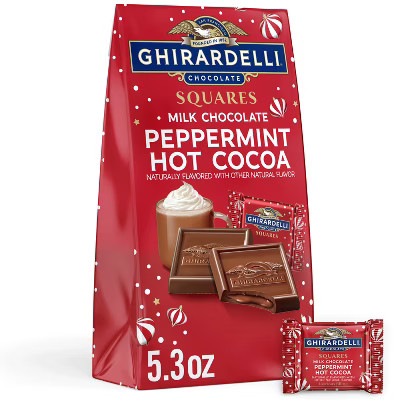 Ghirardelli Christmas Candy Milk Chocolate Peppermint Hot Cocoa Squares - 5.3oz | Target