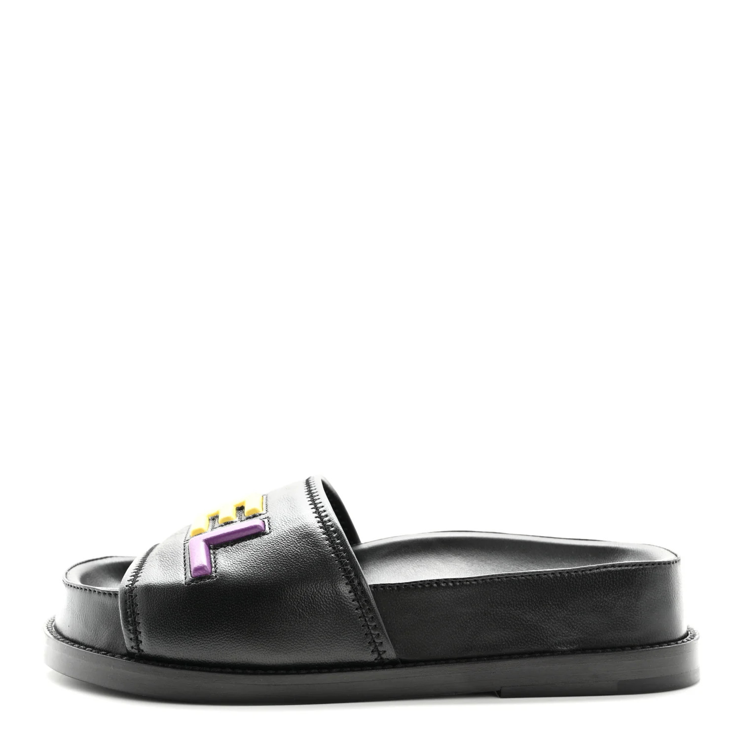 Lambskin Cha-Nel Mule Sandals 35 Black Multicolor | FASHIONPHILE (US)