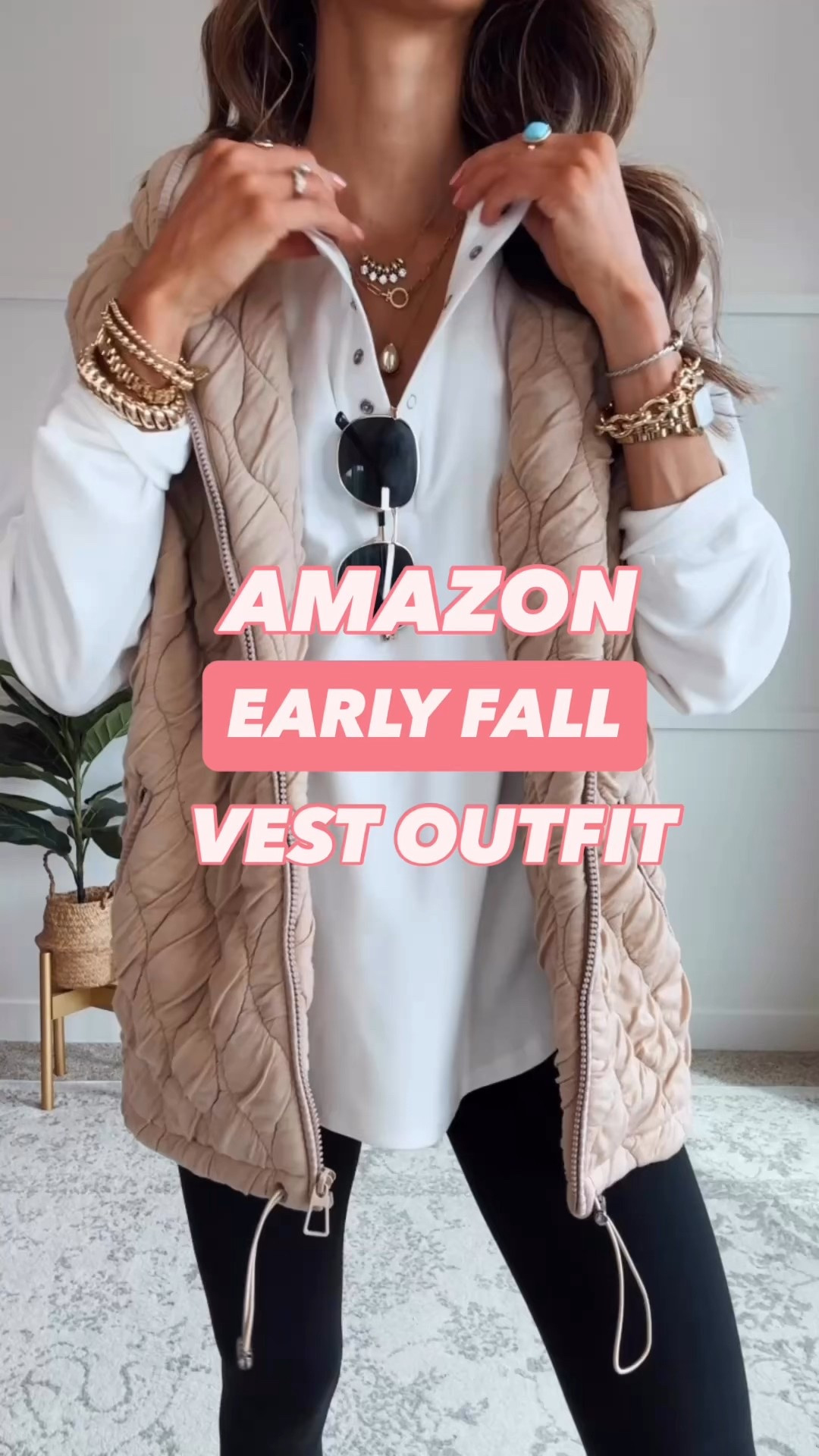 Wearing a size small tunic fall vest (fits oversized). Snap button pullover fits oversized (wearing a small). Wearing xsmall in the leggings. Underwear fits true to size. 

Early Fall Vest Outfit | Back to School Outfit

#LTKStyleTip #LTKFindsUnder50 #LTKSeasonal