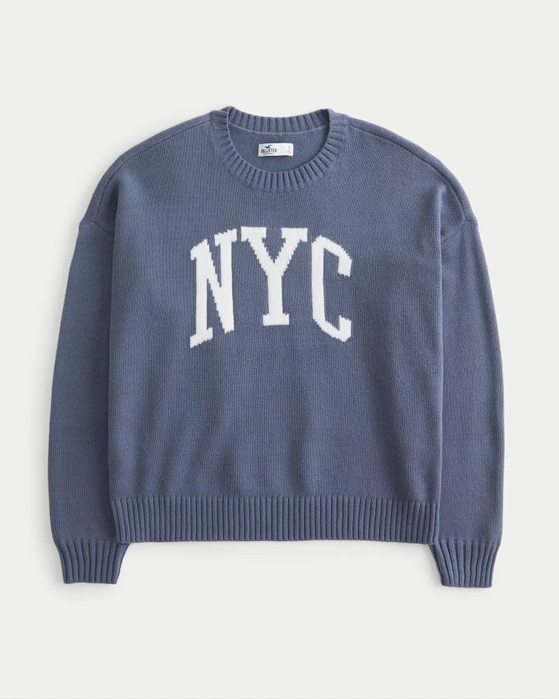 Women's Easy NYC Graphic Crew Sweater | Women's Clearance | HollisterCo.com | Hollister (US)