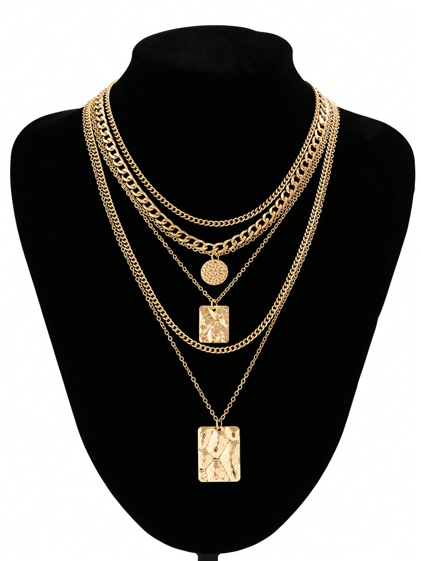 Set Of 6 New Ins Metal Snake Skin Pattern Layered Necklaces | SHEIN USA | SHEIN