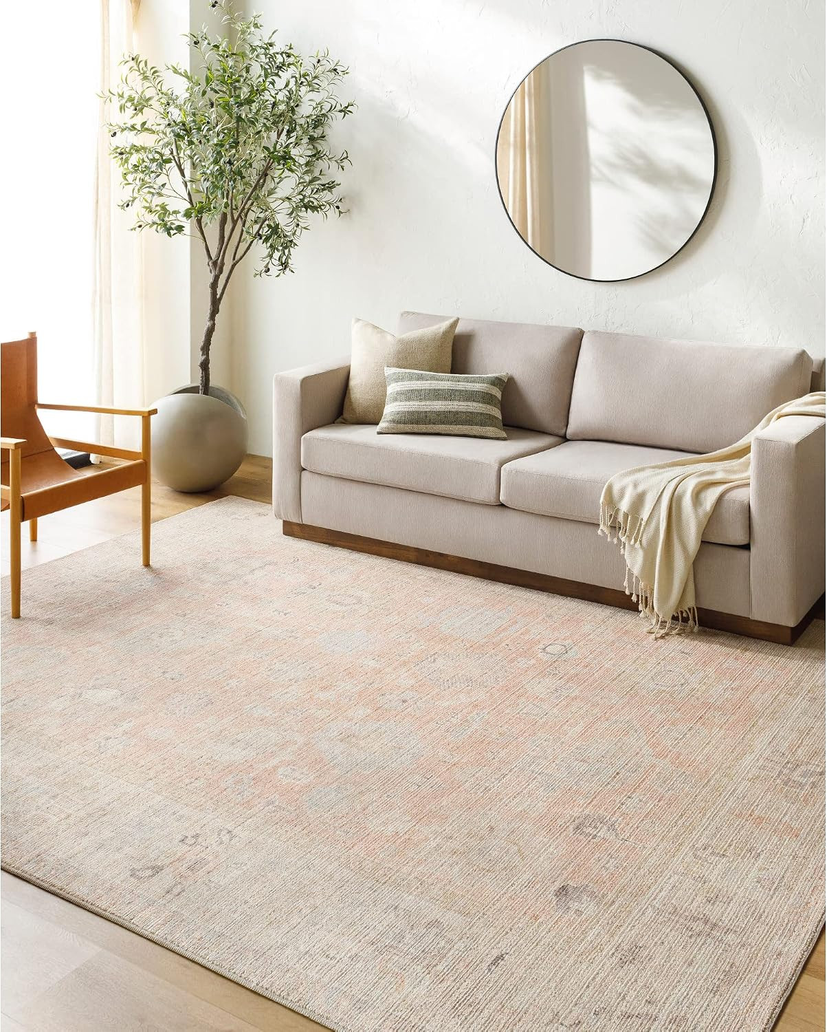 Livabliss x Becki Owens Marlene Vintage Medallion Area Rug, 5'3" x 7', Vintage Pink | Amazon (US)