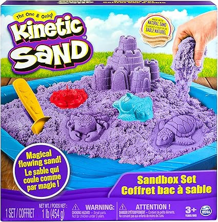 Kinetic Sand, Sandbox Playset with 1lb of Purple and 3 Molds, for Ages 3 and Up | Amazon (US)