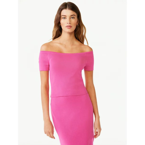 Free Assembly Women's Off Shoulder Sweater Top, Sizes XS-XXXL | Walmart (US)