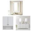 Glacier Bay Lancaster 73 in. W Double Sink Vanity in White and 20 in. White Mirror and 21 in. White Storage Cabinet Combo | The Home Depot