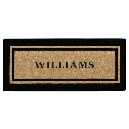 Personalized Low Profile Double Picture Frame Doormat, 24"" X 57"", Black | Williams-Sonoma