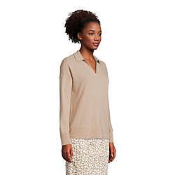 Womens Cashmere Long Sleeve Polo | Lands' End (US)