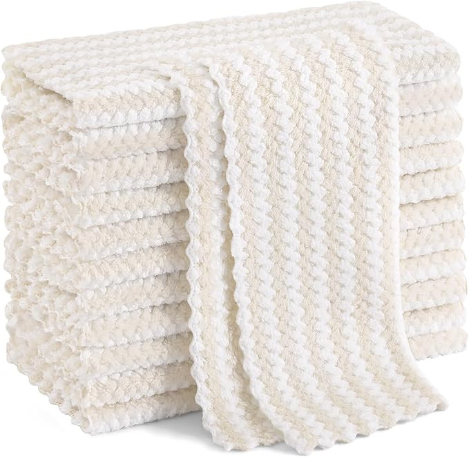 Homaxy 12 Pack Kitchen Dish Cloths, Ultra Soft and Absorbent Dish Towels, Reusable Fast Drying Mi... | Amazon (US)