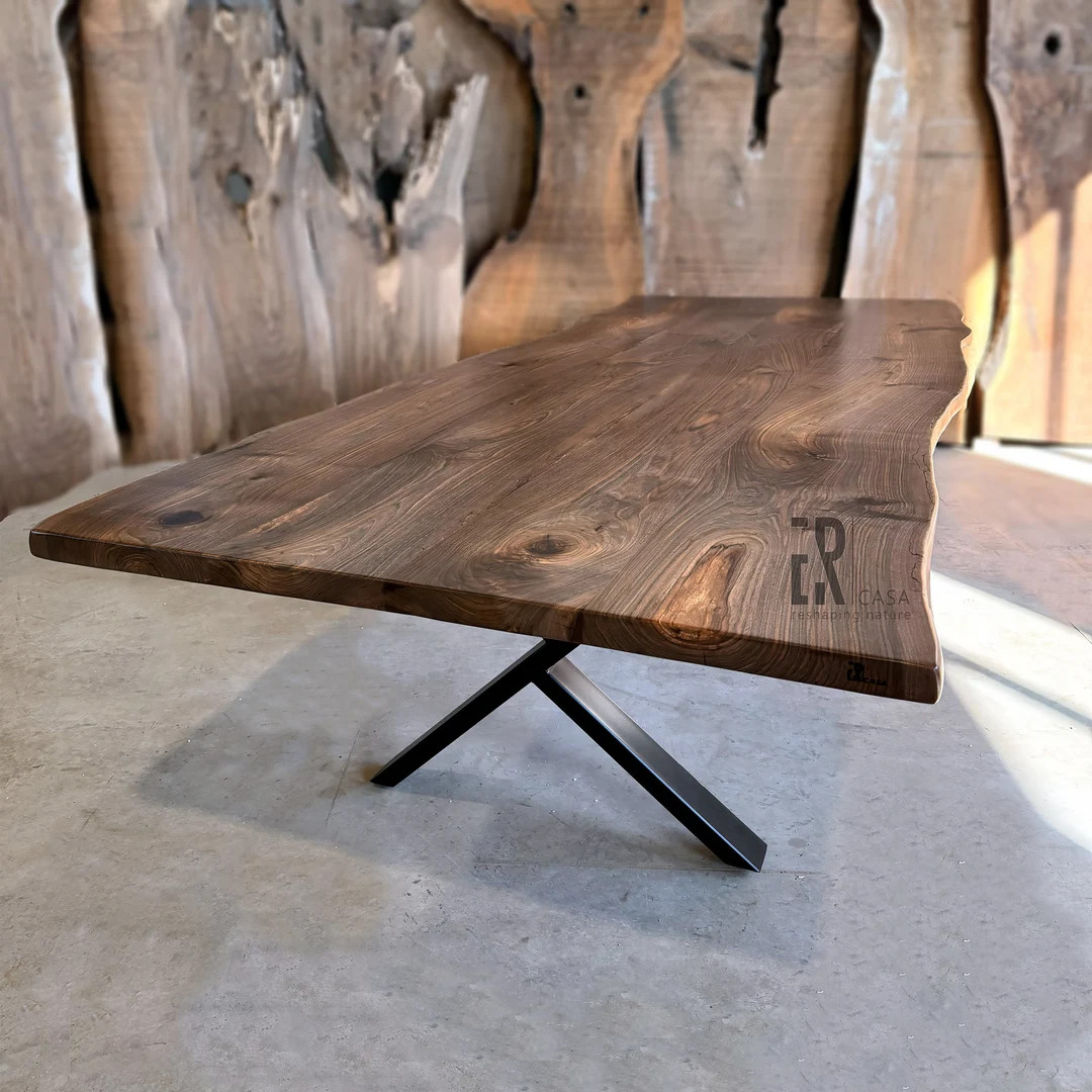 10 Ft Solid Walnut Wood Slab Live Edge Conference and Dining Table / Book Matched Custom Dining R... | Etsy (US)