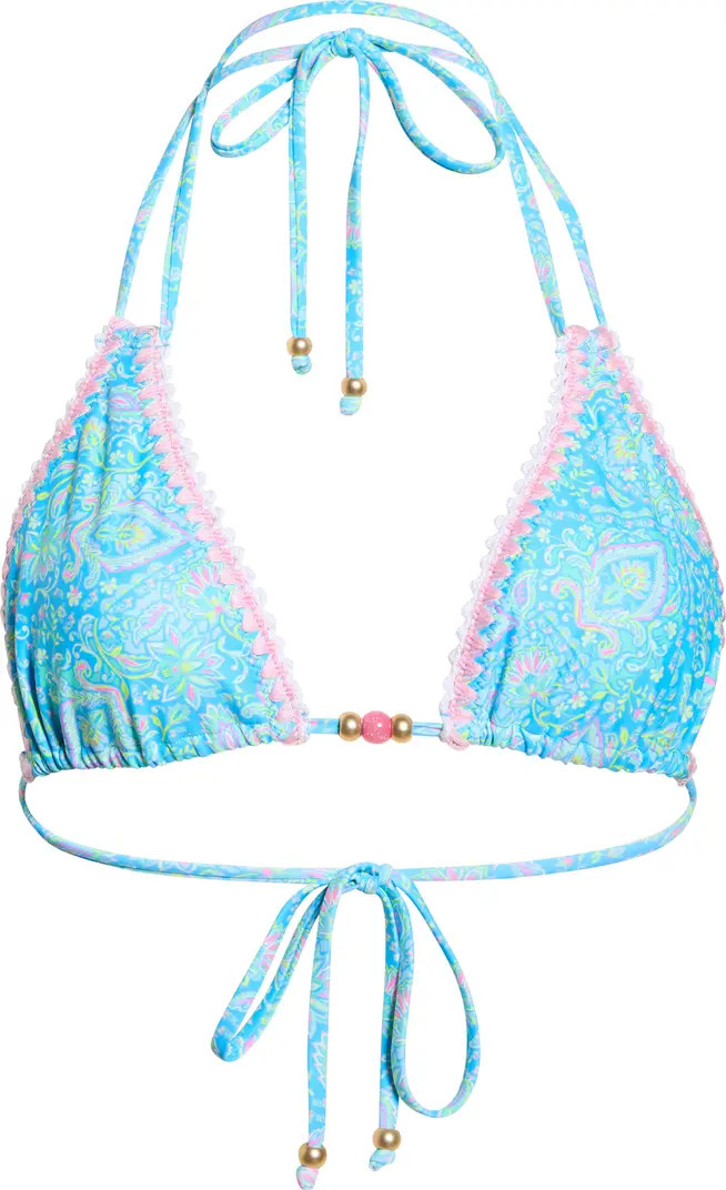 Embroidered & Crochet Trim Bikini Top | Nordstrom