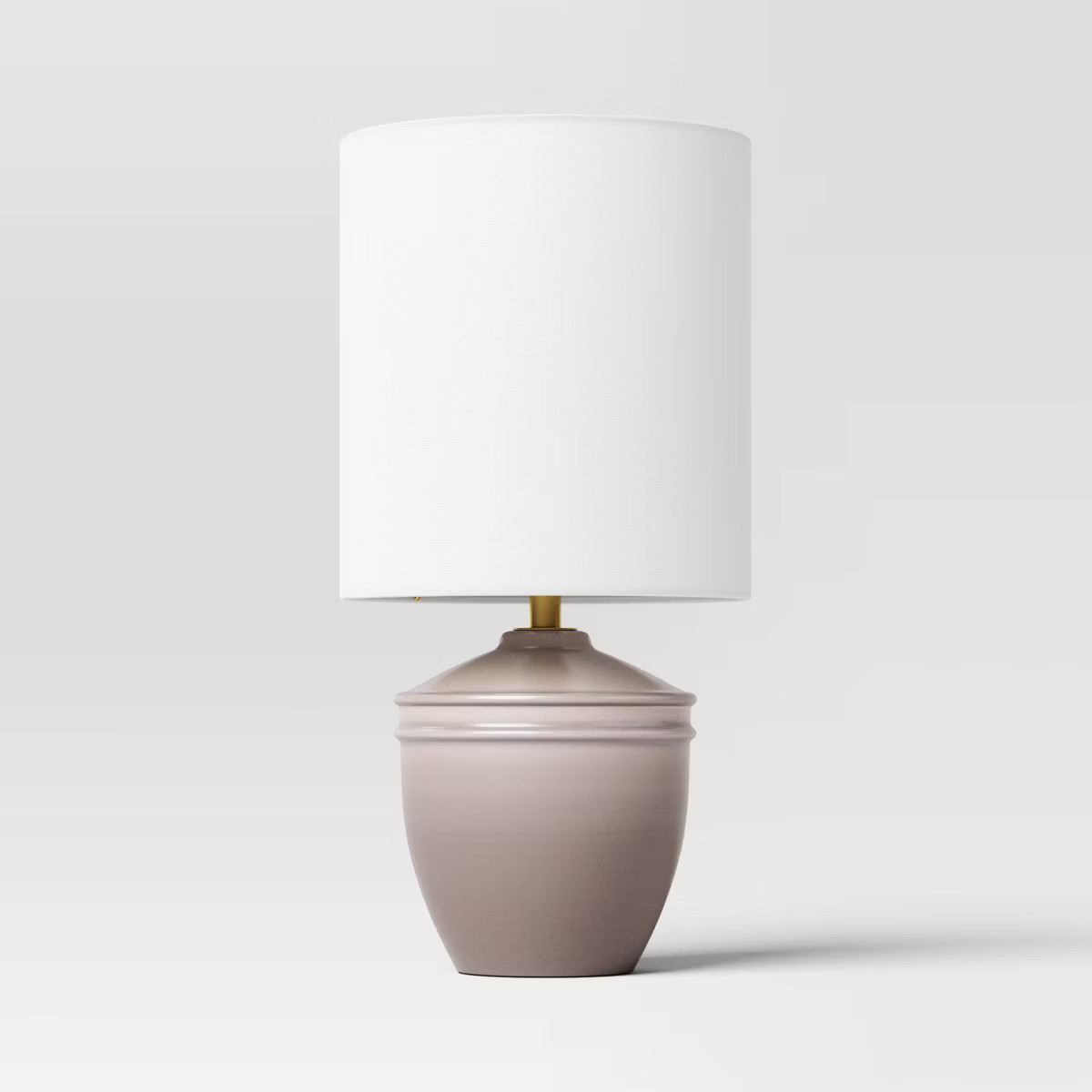 Mini Ceramic Table Lamp Gray - Threshold™: Modern Polyester Shade, 1-Way Switch, E26 Base | Target
