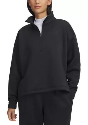 Under Armour Women's Armour FleeceÂ® Half Zip Hoodie, Black, XL | Belk