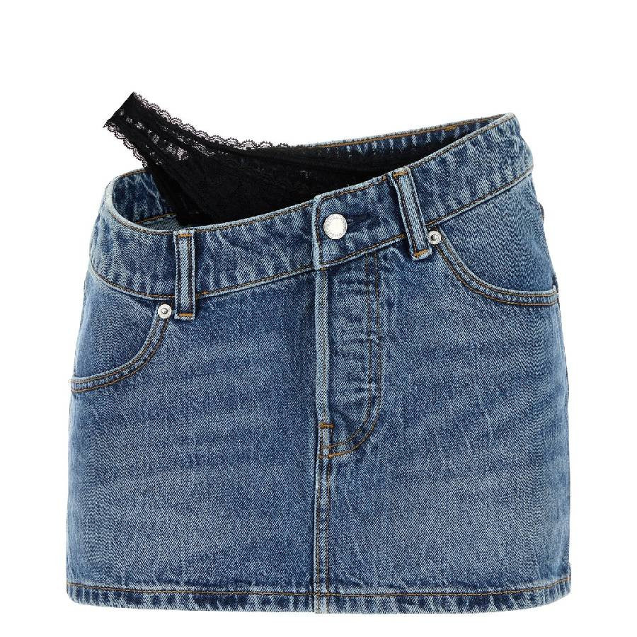 Alexander Wang Asymmetric Lace Detail Mini Skirt, Waist Size 26'' | Jomashop.com & JomaDeals.com