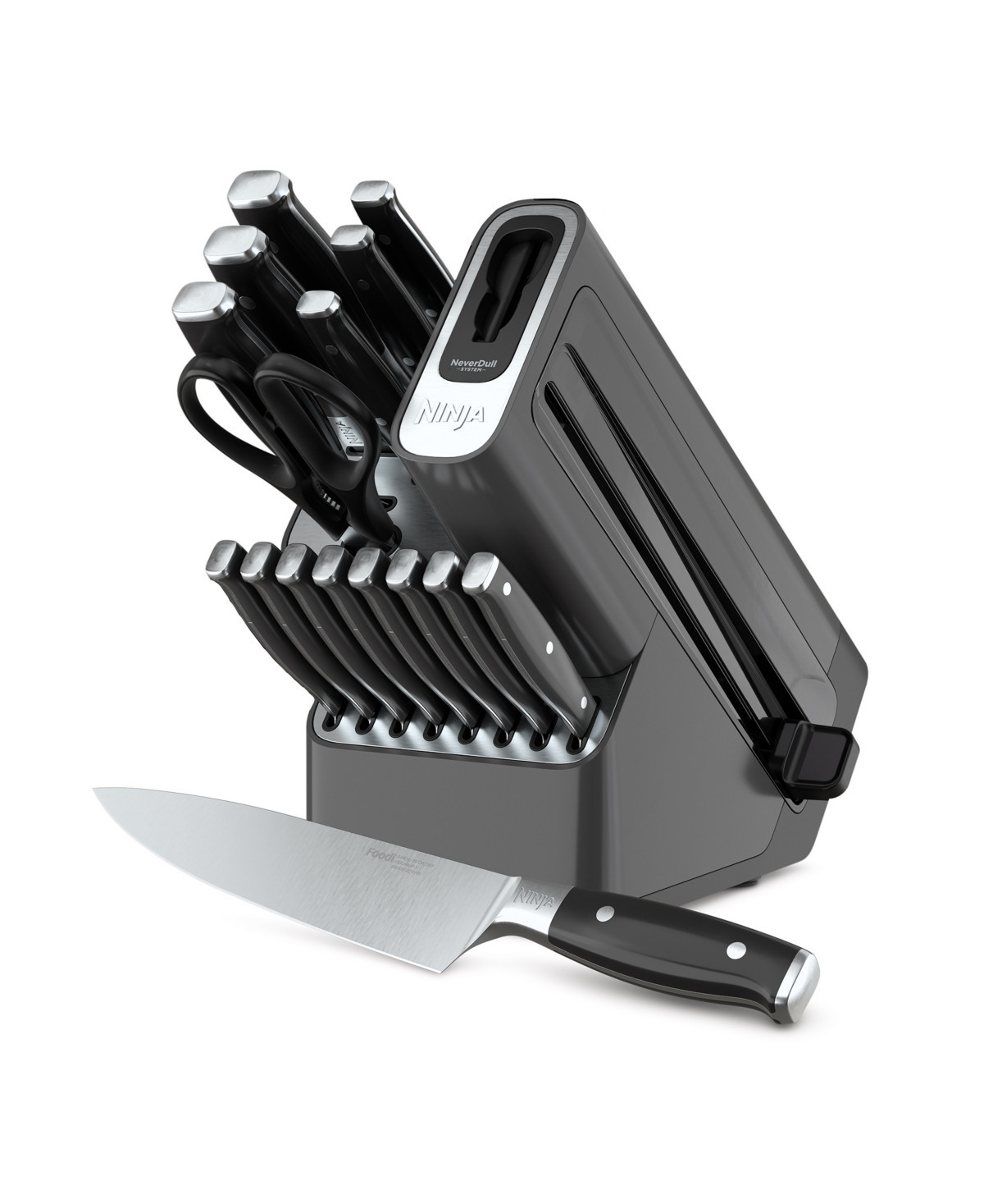 Ninja Foodi NeverDull German Steel Premium Knife System 17 Piece Set - Black | Macy's
