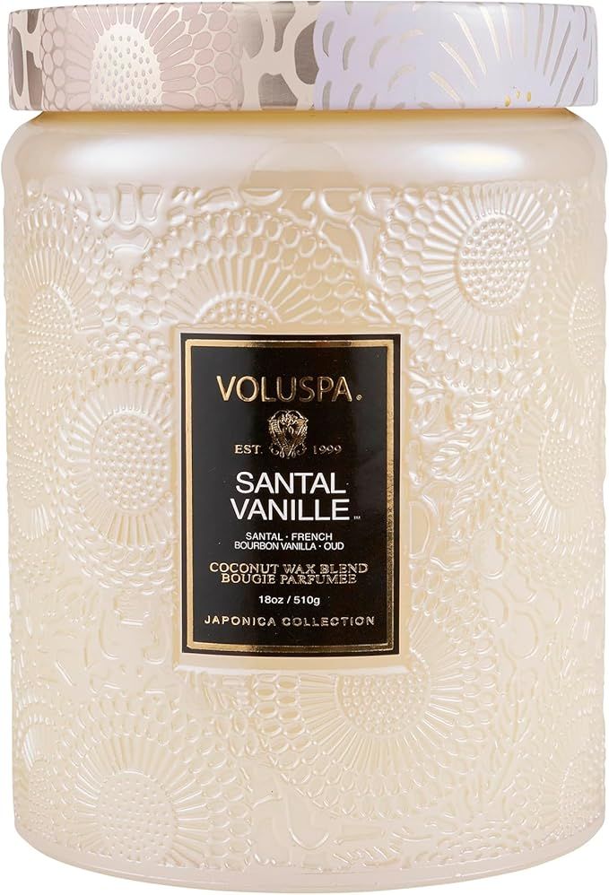 Voluspa Santal Vanille, Large Candle Jar, 18 oz, 100 Hour Burn Time, All Natural Wicks and Coconu... | Amazon (US)