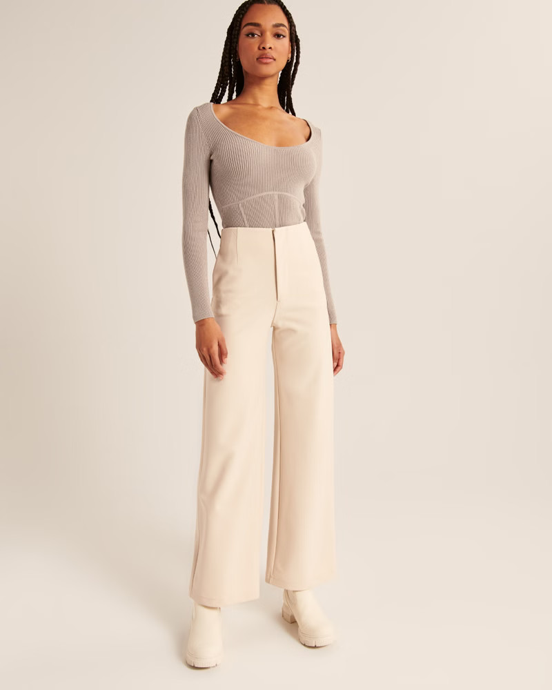 Scoopneck Corset Sweater Top | Abercrombie & Fitch (US)