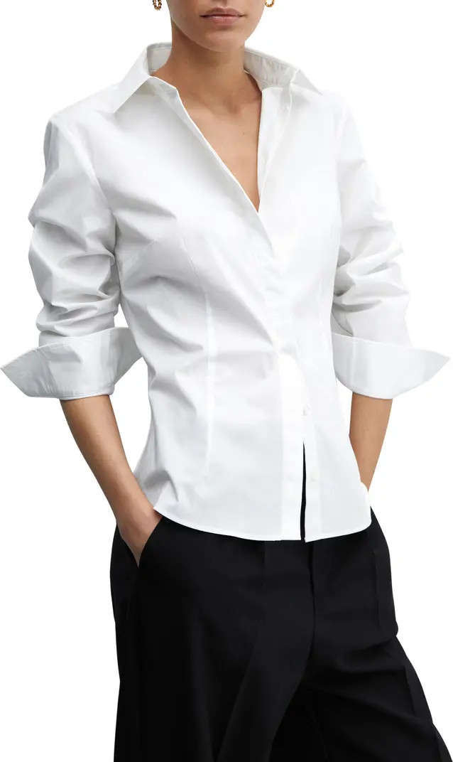 MANGO Cotton Button-Up Shirt | Nordstrom | Nordstrom