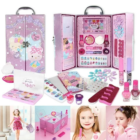 FUYGRCJ Kids Makeup Kit for Girl - Little Girls Makeup Set Toy Girls Makeup Kit for Kids Pretend Play Makeup Vanities | Walmart (US)