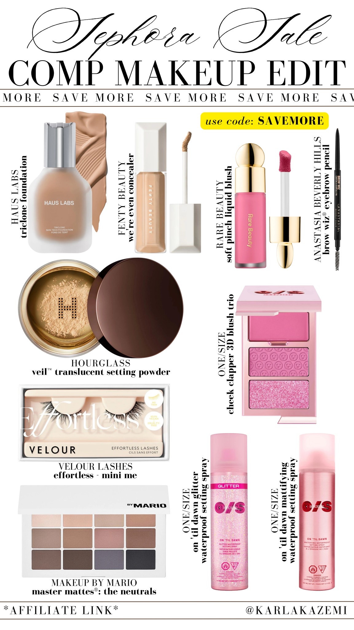 SHOP THE SEPHORA SALE NOW THROUGH 4/14😍🚨🚨🚨

Use code: SAVEMORE
ROUGE: 20% off
VIB: 15% off
INSIDER: 10% off

This is what I use on Layla for her comp makeup! She’s in competive dance and we need her makeup to stay out alll day! 

These are out tried and true fave items!

Rare beauty blush- shade happy
One/size blush- attention seeker
Velour lashes- effortless lash, mini me

#LTKSaleAlert #LTKFindsUnder50 #LTKBeauty