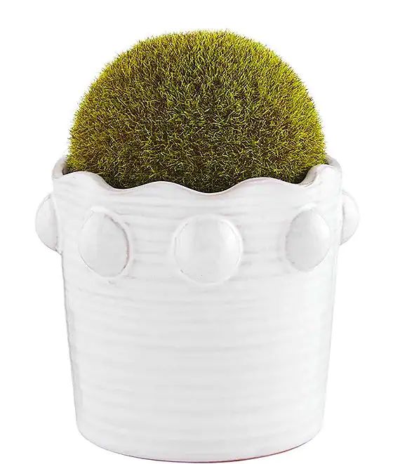 Classic Home Collection Beaded Faux Moss Topiary Ball Pot | Dillard's