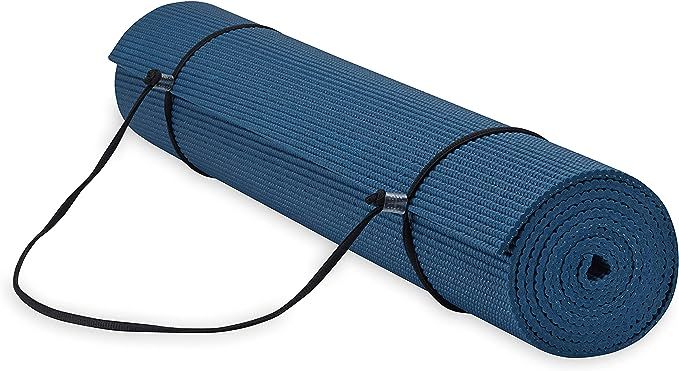 Gaiam Essentials Premium Yoga Mat with Yoga Mat Carrier Sling (72"L x 24"W x 1/4 Inch Thick) | Amazon (US)