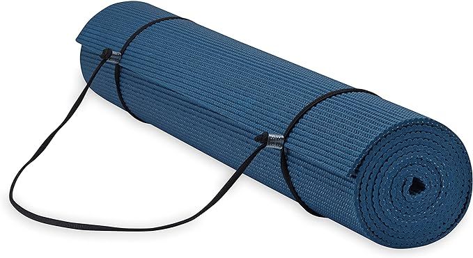 Gaiam Essentials Premium Yoga Mat with Yoga Mat Carrier Sling (72"L x 24"W x 1/4 Inch Thick) | Amazon (US)
