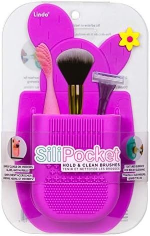 Lindo SiliPocket Silicone Makeup Brush Holder - Toothbrush Holder, Included Brush Cleaning Pad, E... | Amazon (US)