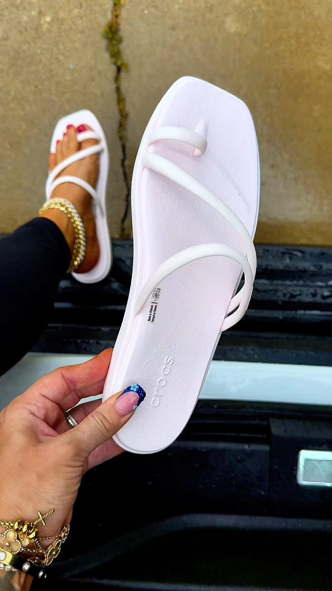 Crocs Miami toe loop sandals are gorgeous in the new bubble ice color #crocs #crocssandals #crocsmiami #crocsmiamitoeloopsandals #summersandals #ad 

 #LTKootd #LTKSwim #LTKTravel