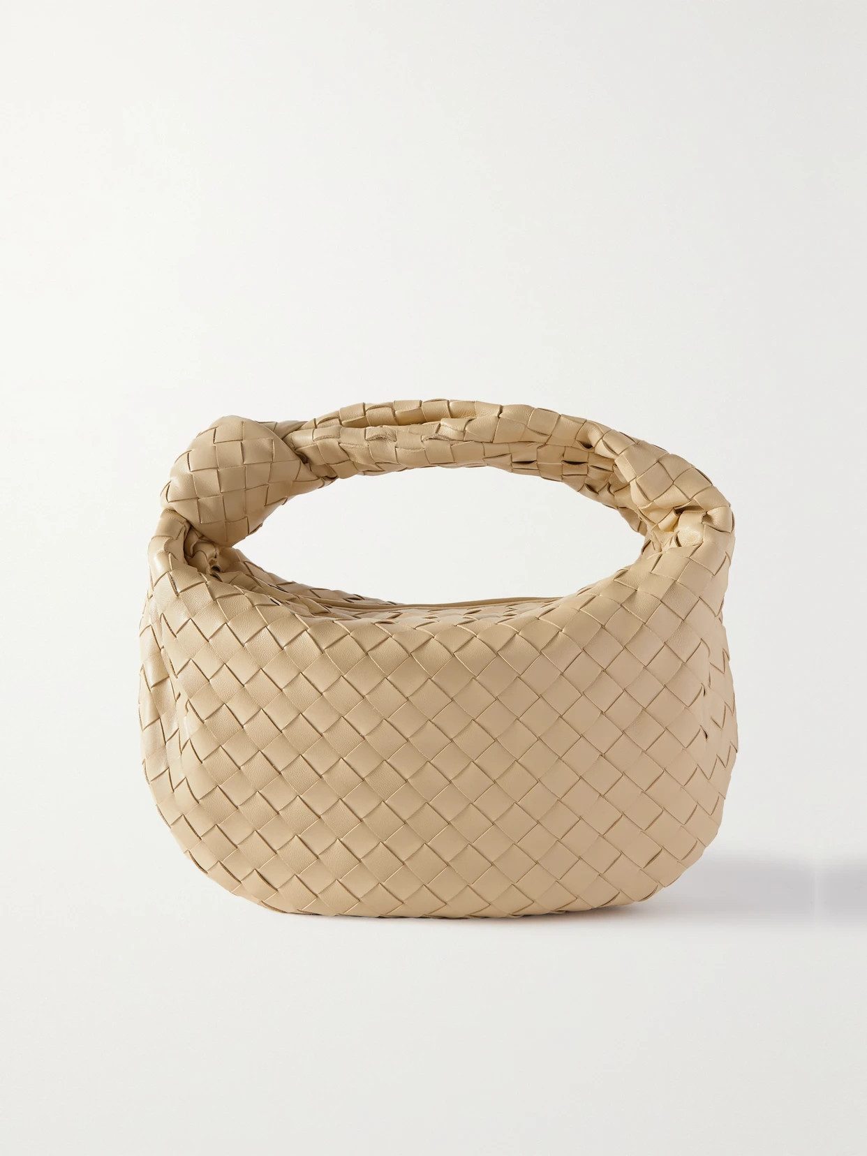 Bottega Veneta - Jodie Teen Knotted Intrecciato Leather Tote - Neutrals | NET-A-PORTER (US)