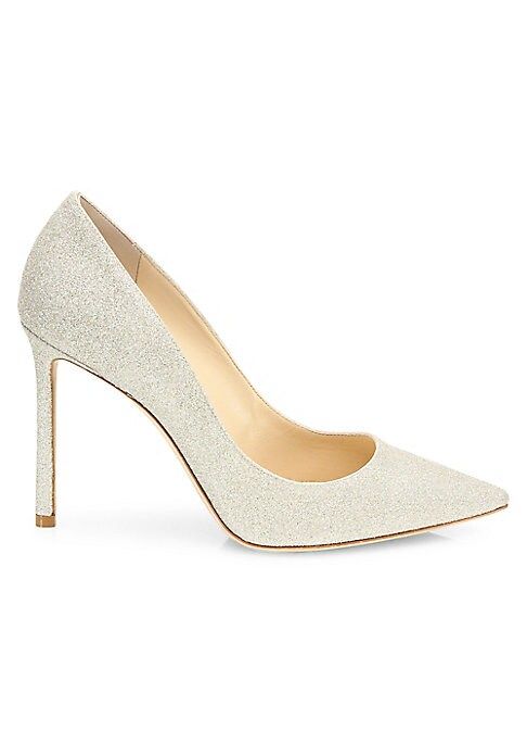 Jimmy Choo Women's Romy Glitter Pumps - Platinum - Size 41.5 (11.5) | Saks Fifth Avenue