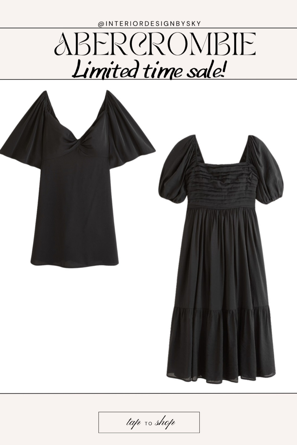 Black summer dresses on sale! Abercrombie & Fitch limited time sale! 

#LTKFind #LTKsalealert #LTKunder100
