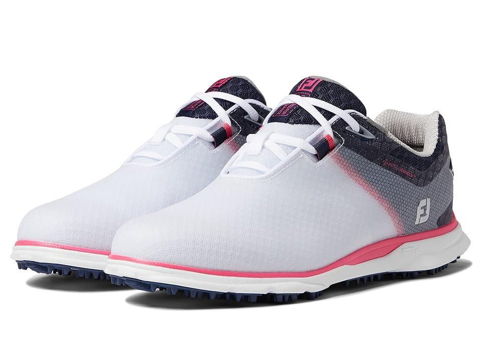 FootJoy ProSL Sport Golf Shoes (White/Navy/Pink) Women's Golf Shoes | Zappos