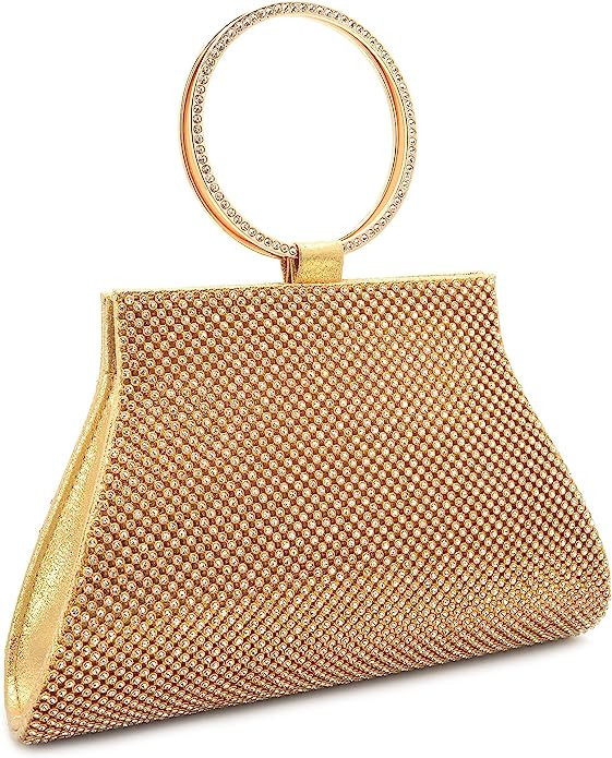 MOSSMON Crystal Clutch Purses Bride and Bridesmaid Handbag Elegant Wristlet Evening Bag for Women | Amazon (US)