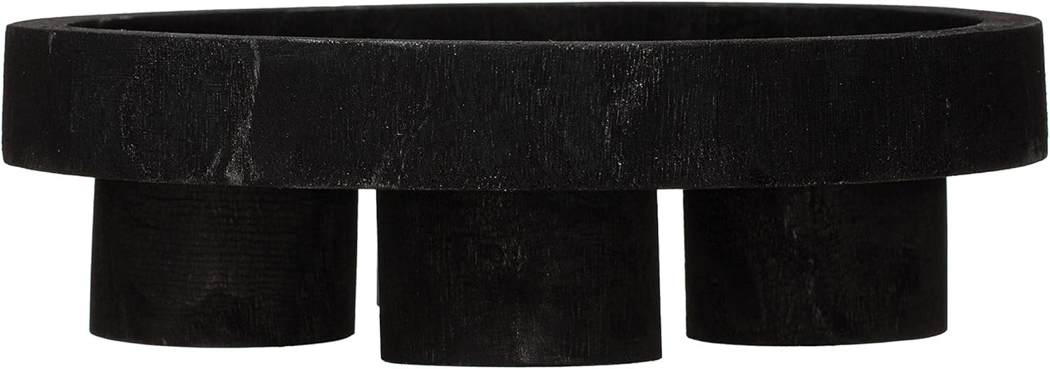Bloomingville Paulownia Wood Dessert Pedestal Tray, Black | Amazon (US)