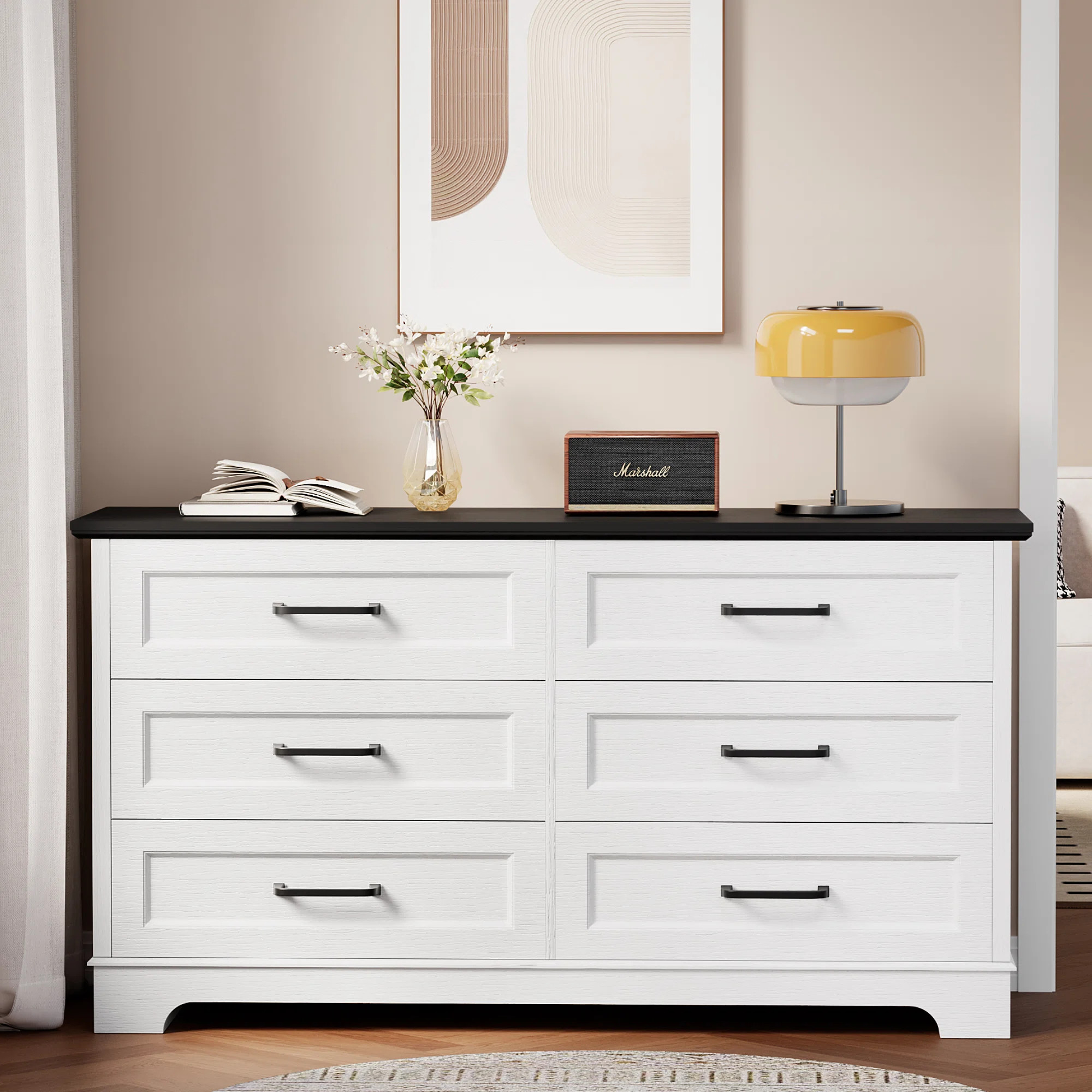51" 6 Drawer Dresser,Double Dresser For Bedroom, High Quality Chest Of Drawers For Living Room, H... | Wayfair North America