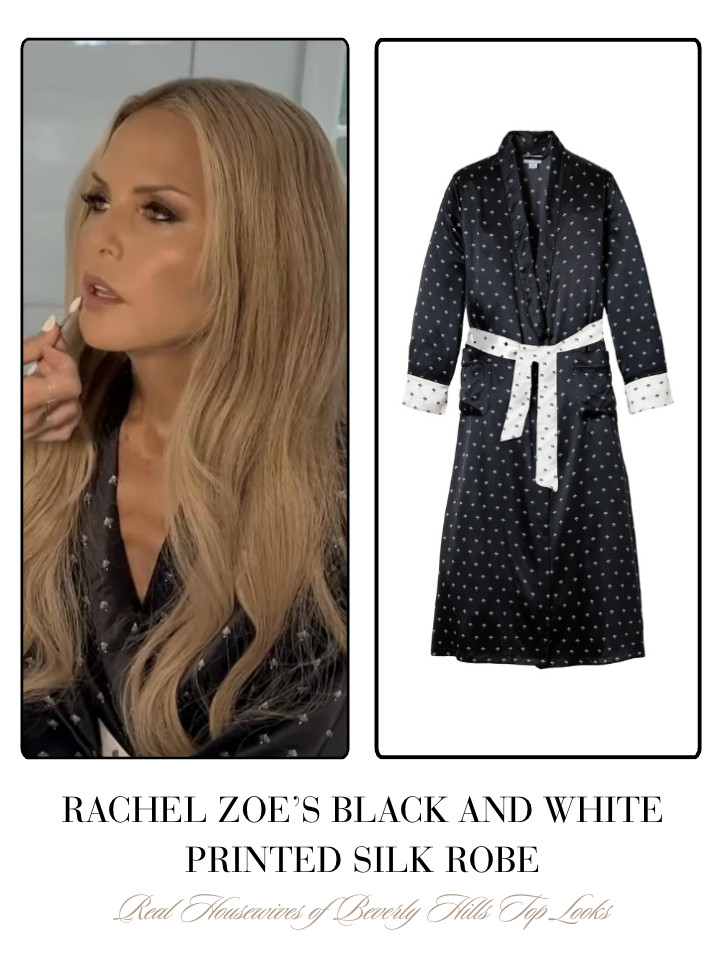 Rachel Zoe's Black and White Printed Silk Robe  

 