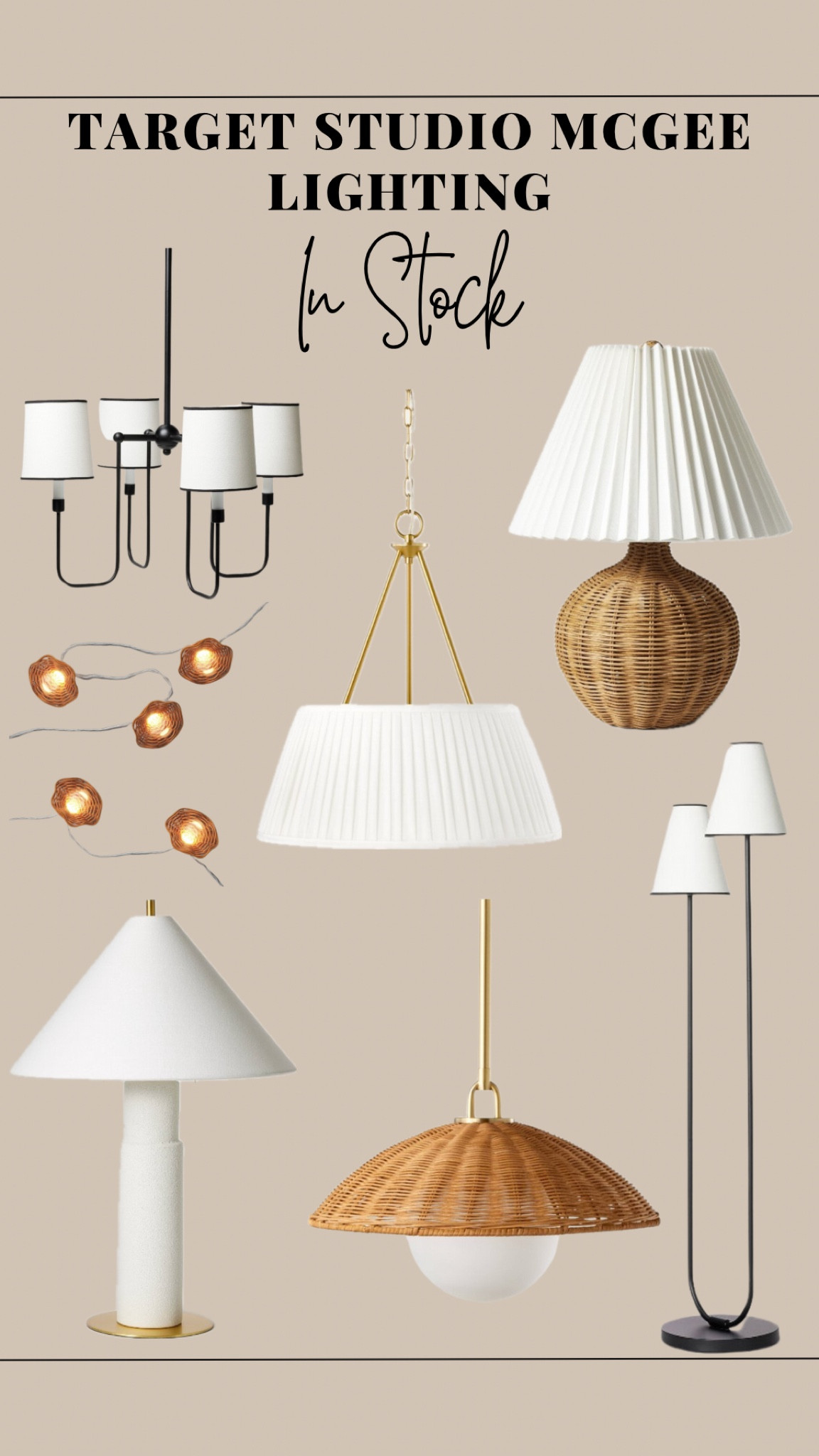 •Studio McGee Lighting Edition-Target-IN STOCK•

Light, Lighting, Pendant Light, Chandelier, Design, Interior Design, Lighting Design, Interior Lighting, Bathroom Lighting, Dining Room Lighting, Lamp, Lamps, Floor Lamp, Table Lamp, Lamp Lighting, Shop, Studio McGee, Target

#LTKfindsunder100 #LTKhome #LTKstyletip