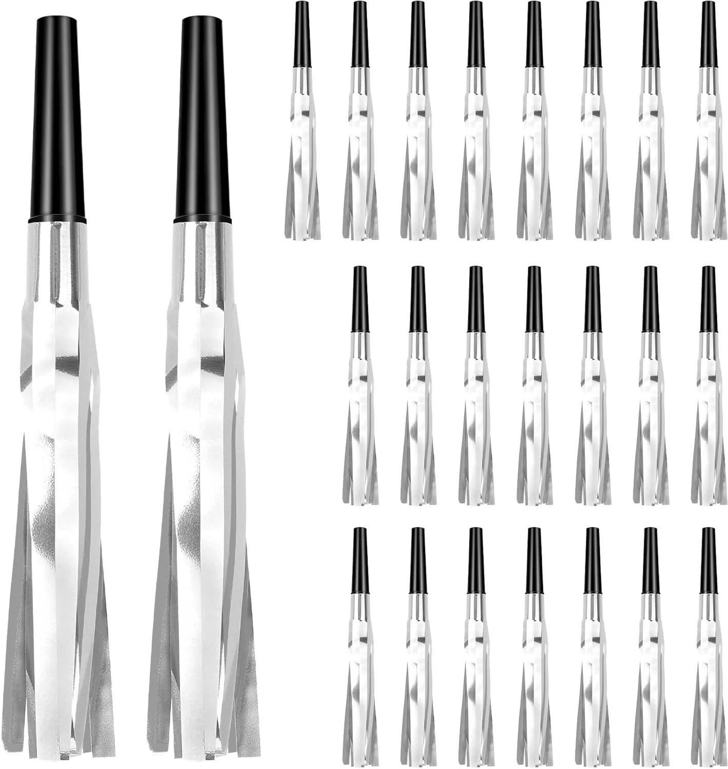 MODANU 24Pcs Noise Makers, Silver Glitter Metallic Fringed Party Blowers Noisemakers Horns for Ad... | Walmart (US)