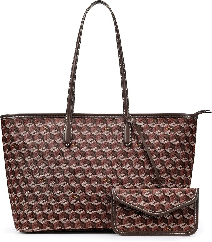 KALIDI 3D Cube Tote Bag Cubic Garden Monogram Print Leather Women Weekender Bag Shopper Handbags ... | Amazon (US)