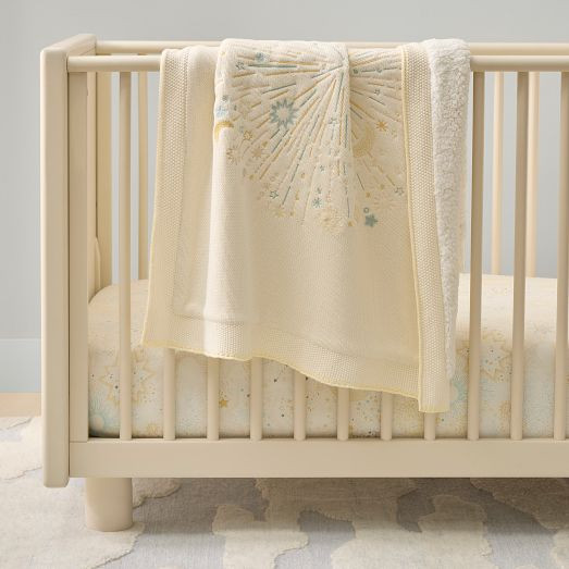 Stars & Moon Knit Sherpa Baby Blanket | West Elm (US)